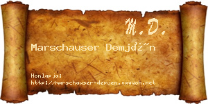 Marschauser Demjén névjegykártya